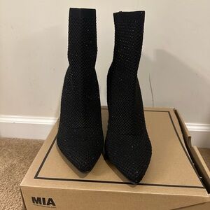 MIA Black Heeled Boots for Women
